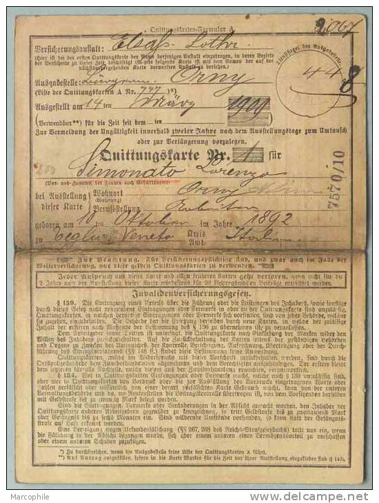 HANNOVER - HANSESTÄDTE - ELSASS / 1916 SELTENE QUITTUNGSKARTE (ref 2200) - Briefe U. Dokumente