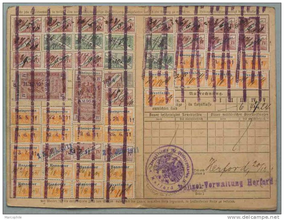 RHEINPROVINZ - HANNOVER - WESTFALEN - ELSASS / 1911 SELTENE QUITTUNGSKARTE (ref 2195) - Briefe U. Dokumente