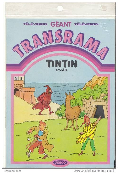 TINTIN Enquête. TRANSRAMA JESCO 1984. Hergé/Ed. Casterman. Avec Planche De Calcosec, Sous Pochette D'origine. - Tintin