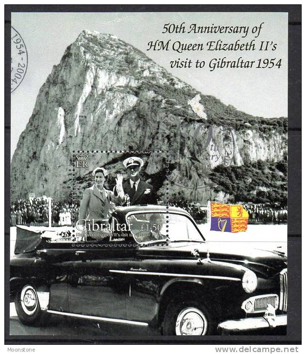 Gibraltar 2004 50th Anniversary Of Queen´s Visit MS, Fine Used (ex FDC) (B) - Gibraltar