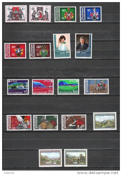 Liechtenstein - 1982 (année) - Y&T 732/56 - Neuf ** - Annate Complete