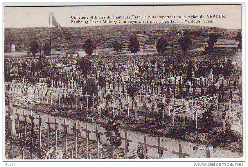 55. CIMETIERE MILITAIRE DU FAUBOURG DU PAVE . LE PLUS IMPORTANT DE LA REGION DE VERDUN. GUERRE 1914.1918. - War Cemeteries