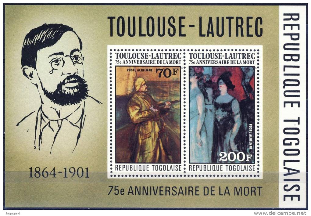 ##Togo 1976. Toulouse-Lautrec. Peintures. Paintings. Michel Block 106. MNH(**) - Togo (1960-...)