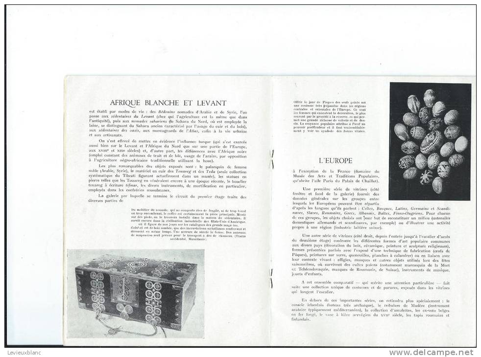 Guide /Musée De L'Homme/ Muséum National D'Histoire Naturelle / 1961       PGC38 - Autres & Non Classés