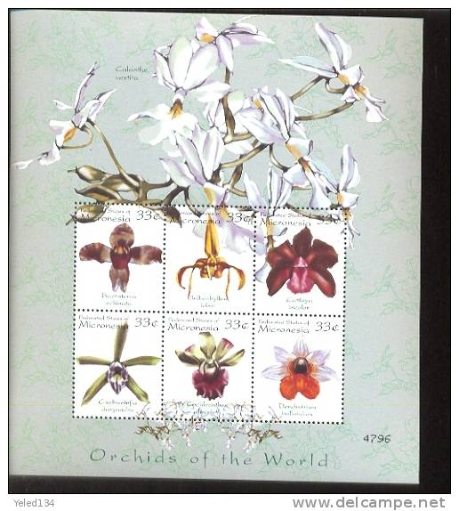 MICRONESIA    366  MINT NEVER HINGED MINI SHEETS OF FLOWERS - ORCHIDS - Orchidee