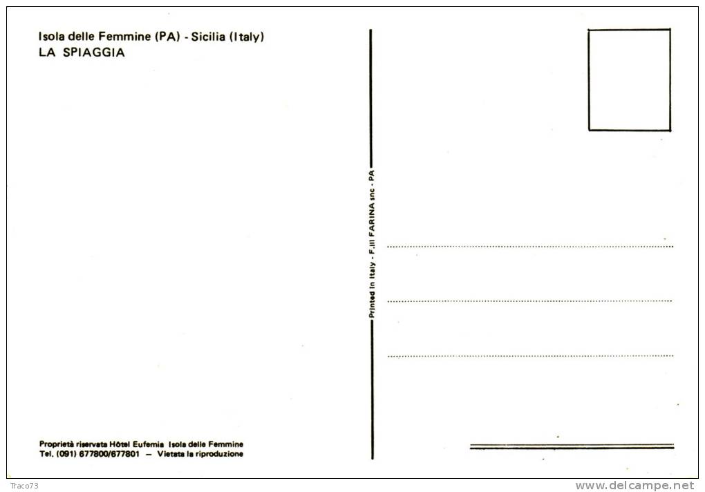 ISOLA DELLE FEMMINE /  La Spiaggia _  Propr. Ris. Hotel Eufemia - Palermo