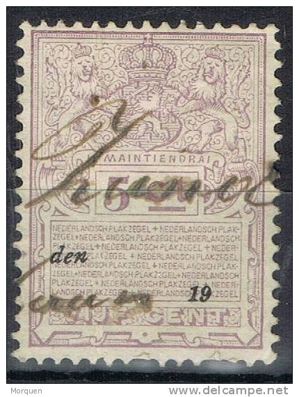 Sello Fiscal Holanda. Nederlander Plakzegel 5 Cts º - Revenue Stamps