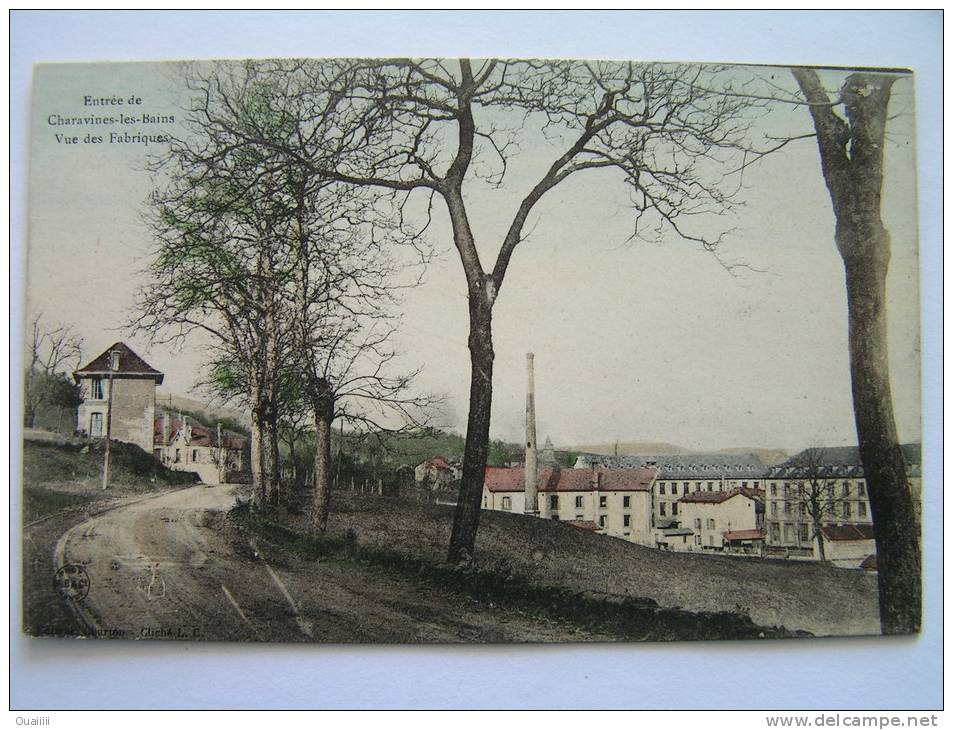 Cpa, Très Belle Vue, Entrée De Charavines Les Bains, Vue Des Fabriques - Charavines