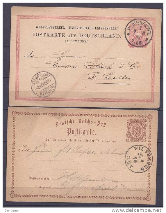 Germany1874&1882: Postal Cards(2)used - Sonstige & Ohne Zuordnung