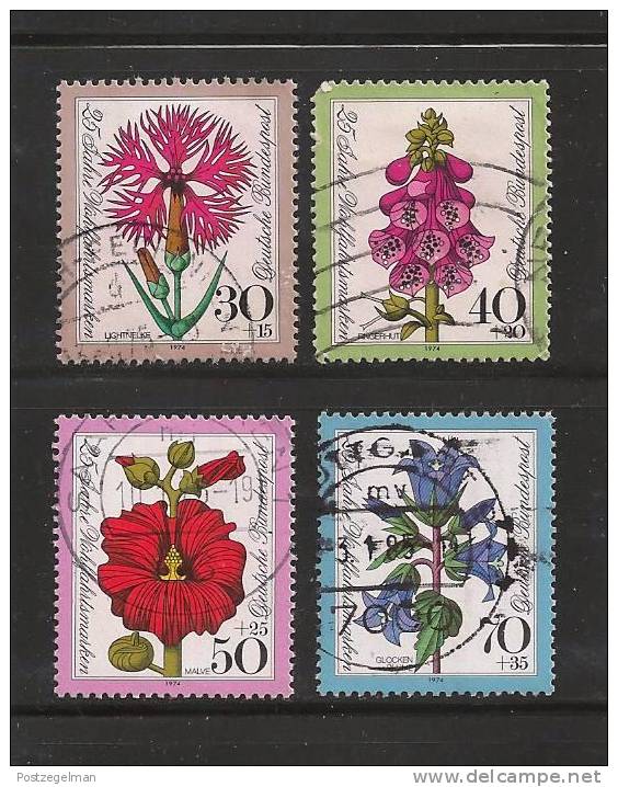 GERMANY 1974 Cancelled Stamp(s) Welfare, Flowers 818-821 - Used Stamps