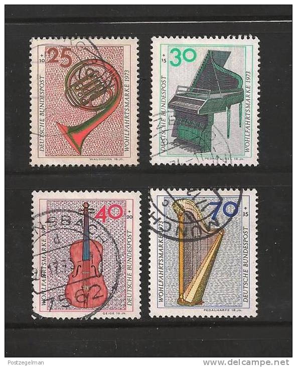 GERMANY 1973 Cancelled Stamp(s) Welfare Music Instrumnets 782-785 - Used Stamps