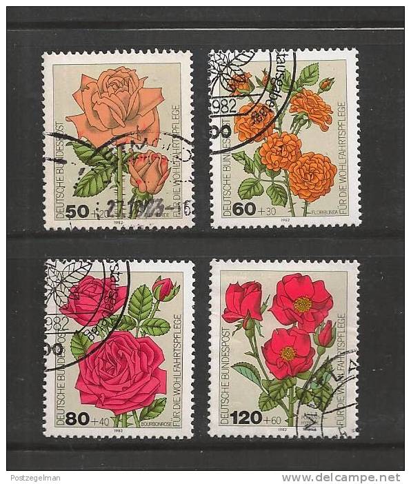 GERMANY 1982 Used Stamp(s) Garden Roses Nrs. 1150-1153 Complete Serie - Used Stamps