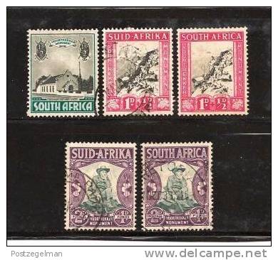 SOUTH AFRICA "UNION" 1933 Used Single Stamp(s) Voortrekker Memorial Nrs. 51-54 (5 Values Only) - Used Stamps