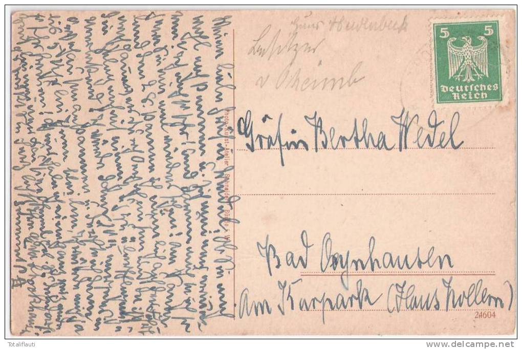 Haus Hudenbeck B Holzhausen Minden Autograf Adel Von Oheimb An Gräfin Wedel 1925 - Minden