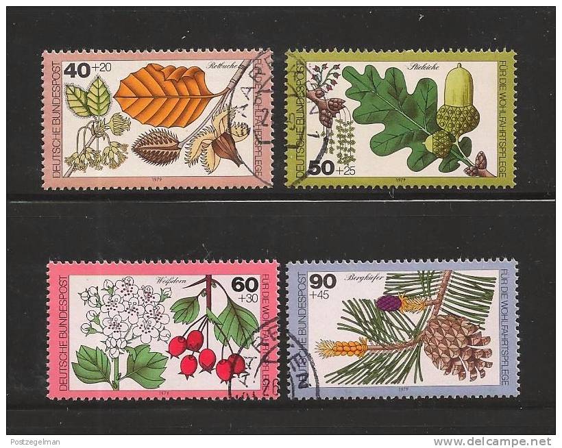 GERMANY 1979 Cancelled Stamp(s) Welfare Trees 1024-1027 - Used Stamps