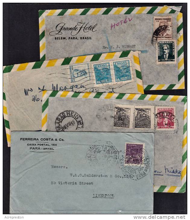 B0085 BRAZIL, 4 Covers From 1950s - Storia Postale