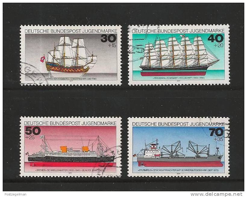 GERMANY 1977 Cancelled Stamp(s) Youth Ships 929-932 - Used Stamps