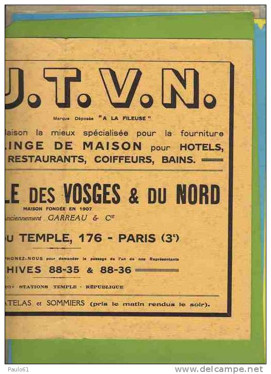 BUVARD :Textile Des VOSGES  U.T.V.N. Grand Format  Fileuse Avec Quenouille - Textile & Vestimentaire