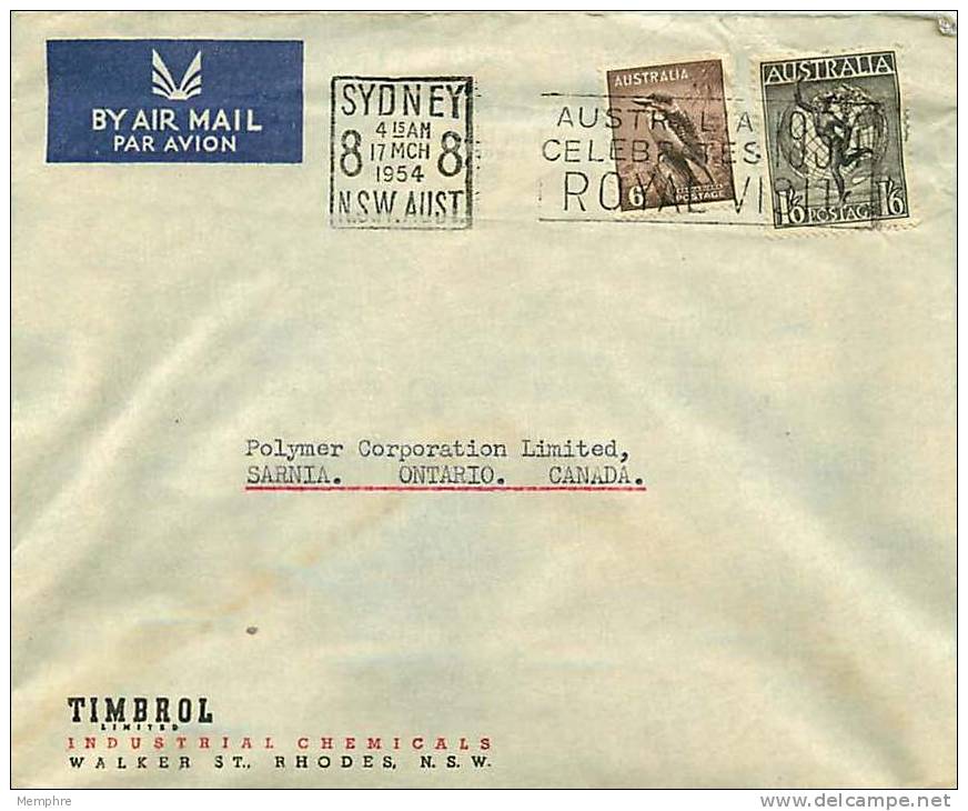 1954 Airmail Letter To Canada  SG 223a, 190 - Brieven En Documenten