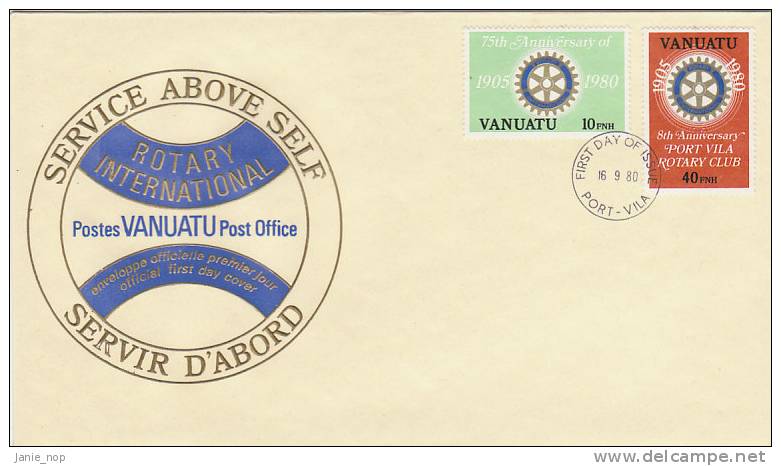 Vanuatu 1980 Rotary, British, FDC - Vanuatu (1980-...)