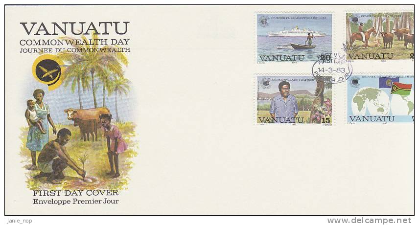 Vanuatu 1983 Commonwealth Day FDC - Vanuatu (1980-...)