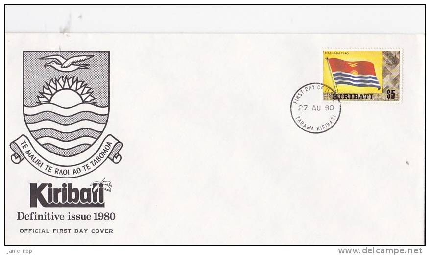 Kiribati 1980 Definitive Flag $ 5.00 FDC - Kiribati (1979-...)