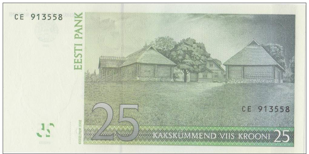 ESTONIA - 25 KROONI - 2002 - UNC - Estland