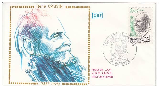 FRANCE - FDC -  RENE CASSIN - TIMBRE N°2283 - 1980-1989