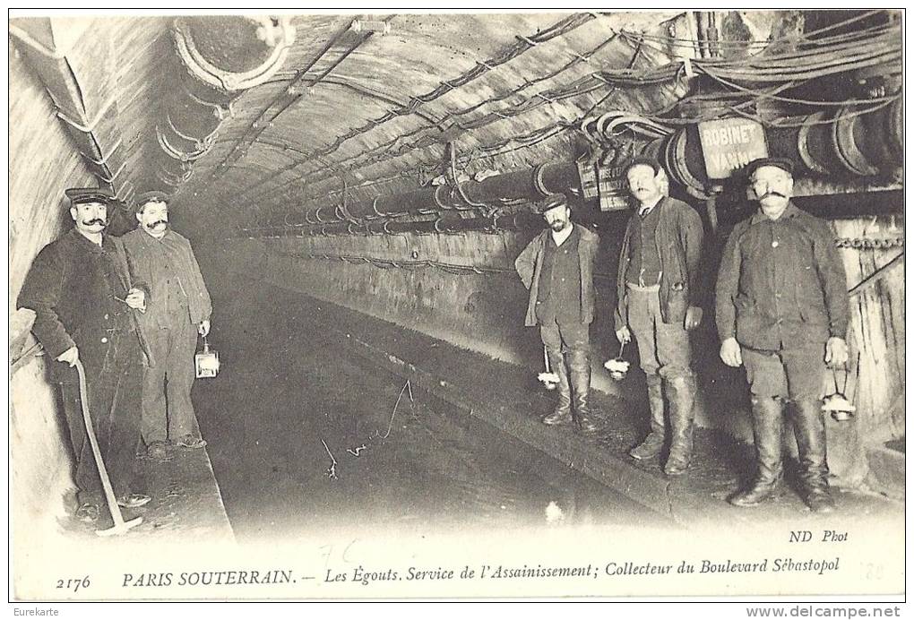 PARIS 75.PARIS SOUTERRAIN 2ème ARRONDISSEMENT LES EGOUTS SERVICE DE L ASSAINISSEMENT COLLECTEUR DU BOULEVARD SEBASTOPOL - Autres & Non Classés