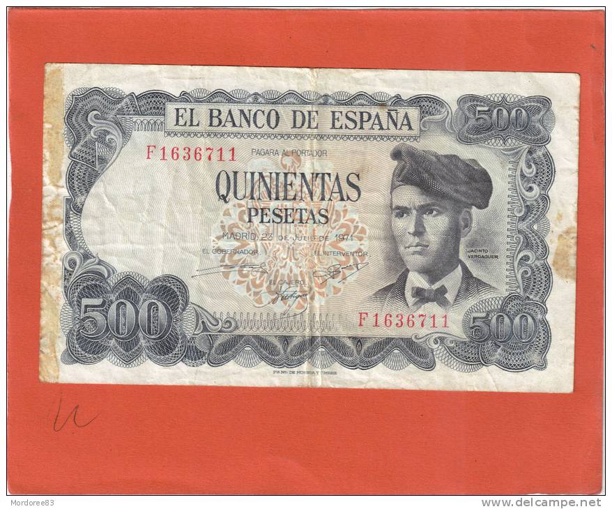 ESPAGNE ESPANA 500 PESETAS 1971 N° F1636711 - 500 Peseten