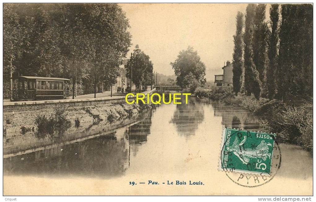 Cpa 64 Pau, Le Bois Louis, Tramway, Affranchie 1908 - Pau