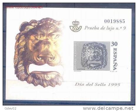 ESPO34-L1130THC.España.Sp A In .Espagne .Prueba De Lujo.DIA DEL SELLO 1995 .(Ed  PO 34) Sin Charnela.LUJO - Hojas Conmemorativas