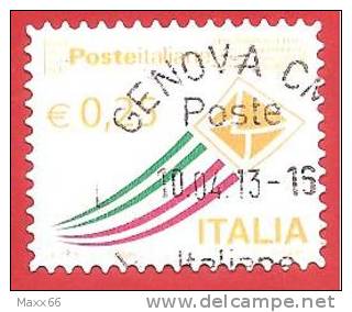 ITALIA REPUBBLICA USATO  - 2013 - Posta Italiana - Serie Ordinaria - € 0,25 - 2011-20: Afgestempeld