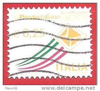 ITALIA REPUBBLICA USATO  - 2013 - Posta Italiana - Serie Ordinaria - € 0,25 - 2011-20: Oblitérés