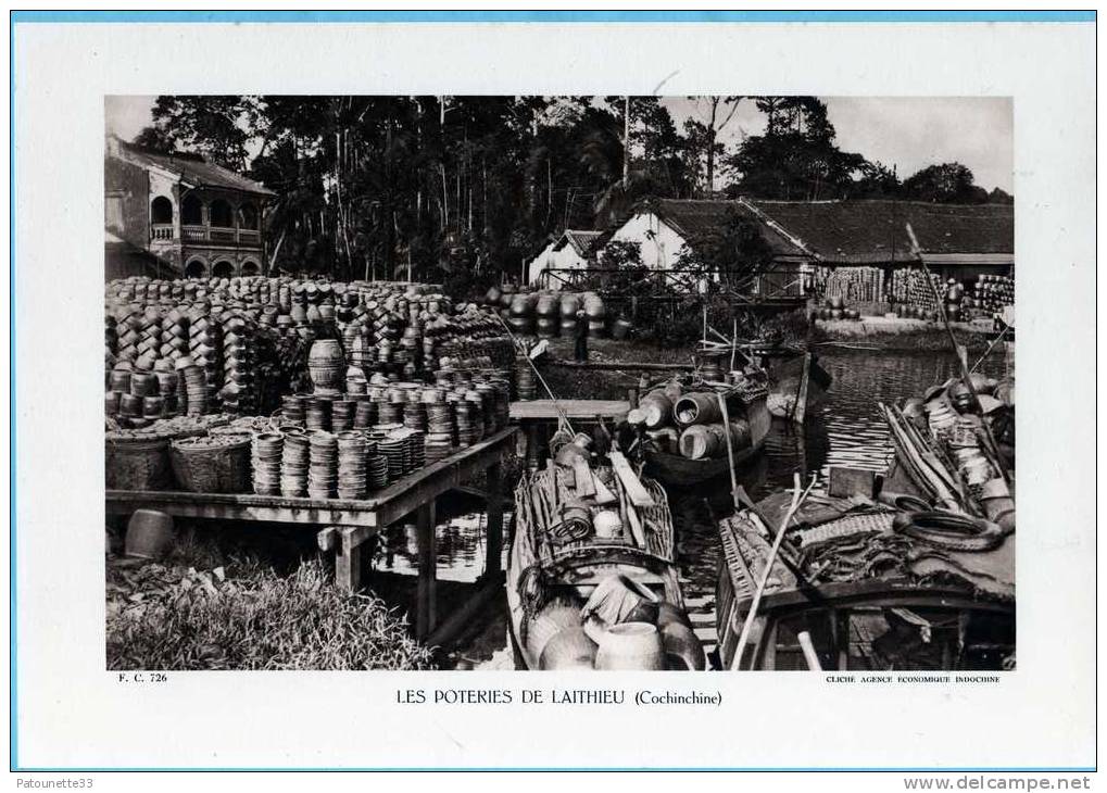 COCHINCHINE LES POTERIES DE LAITHIEU PHOTO PEDAGOGIQUE 29 CM X 20 CM EDITE PAR LA LIBRAIRIE DE L' ENSEIGNEMENT EN 1936 - Vietnam