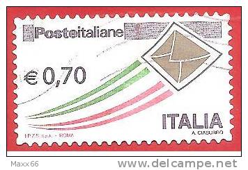 ITALIA REPUBBLICA USATO  - 2013 - Posta Italiana - Serie Ordinaria - € 0,70 - 2011-20: Usados