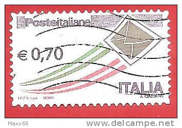 ITALIA REPUBBLICA USATO  - 2013 - Posta Italiana - Serie Ordinaria - € 0,70 - 2011-20: Afgestempeld