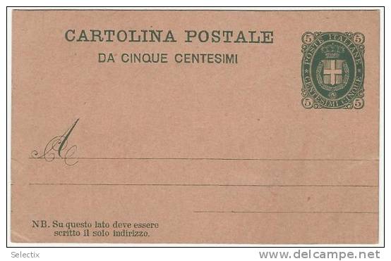 Italy 1889 Postal Stationery Correspondence Card - Stamped Stationery