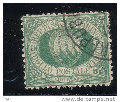 Repubblica Di San Marino - 1894 - 5 C. Verde (o) - Oblitérés