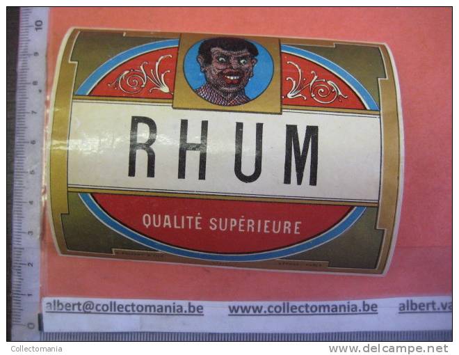 1 étiquette  1870 à 1890  - Rhum QUALITE Supérieure Imprimeur / Printer  V. Palyart &amp; Fils - Rum