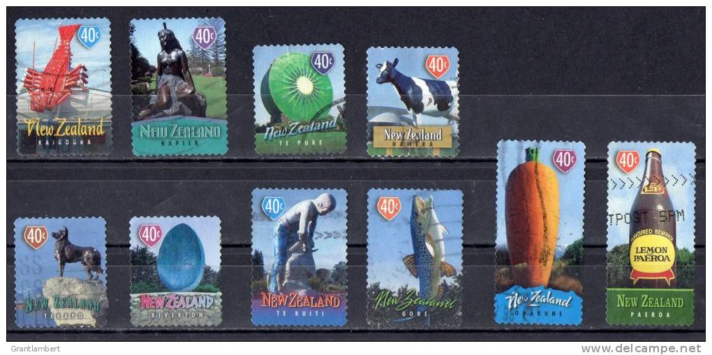 New Zealand 1998 Town Icons Set Of 10 Used - - - Gebraucht