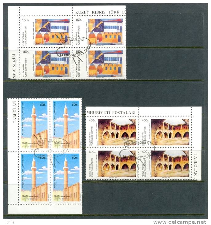 1989 NORTH CYPRUS PAINTINGS BLOCK OF 4 MNH ** CTO - Unused Stamps