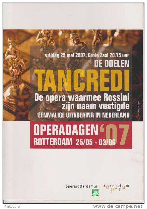 Advertising Tancredi By Rossini Presentation At De Doelen (Rotterdam) In 2007 - Affiches