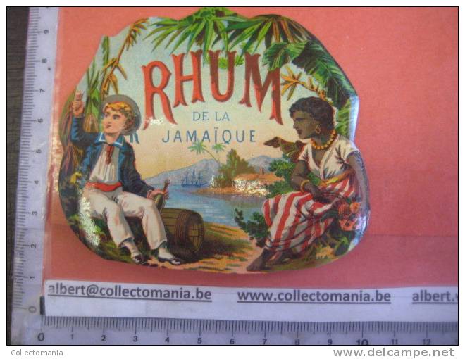 1 étiquette XIX Ième - RHUM  De La Jamaique  Jamayca Jamaica Boat Cupid  Nr 43 Printed Above Head Cupido  Label Ruhm - Rum