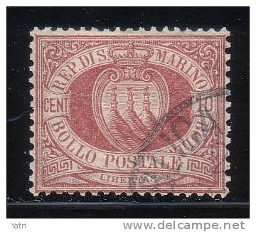 Repubblica Di San Marino - 1894 - 10 C. Rosso Bruno (o) - Usados