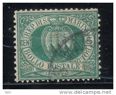 Repubblica Di San Marino - 1894 - 5 C. Verde (o) - Usados