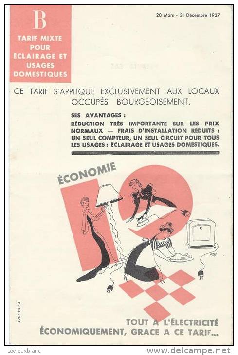 Eclairage Et Usage Domestique /CPDE/Cie Pariisienne De Distribution D'Electricité/ 1937   VP 579 - Electricity & Gas