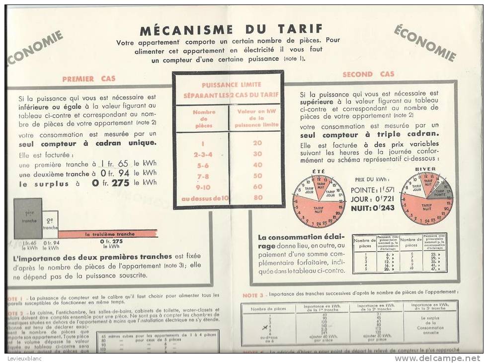Eclairage Et Usage Domestique /CPDE/Cie Pariisienne De Distribution D'Electricité/ 1937   VP 579 - Elektrizität & Gas