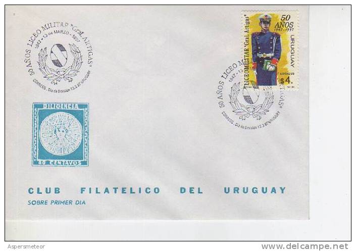 50 AÑOS DEL LICEO MILITAR GRAL ARTIGAS  FDC   OHL - Uruguay