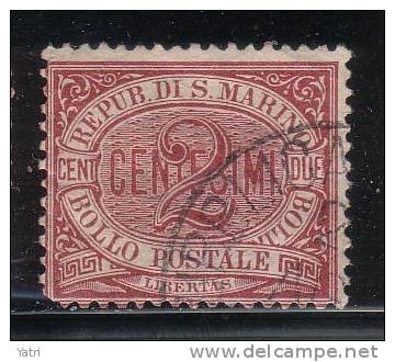 Repubblica Di San Marino - 1894 - 2 C. Carminio (o) - Usados